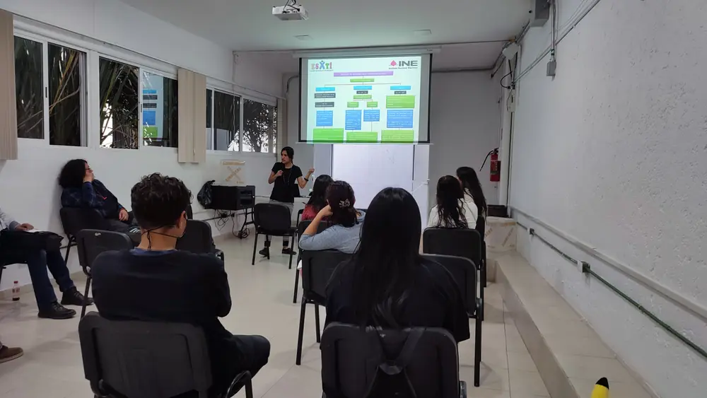 Capacitación de ESxTI en una sala con proyector
